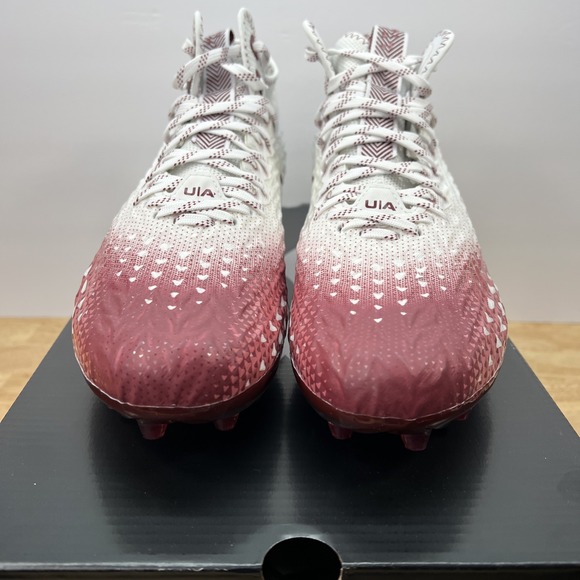 Under Armour Men's 11 Spotlight Clone 3.0 MC Football Cleats 3026334-107 WHT/RED - Picture 4 of 12